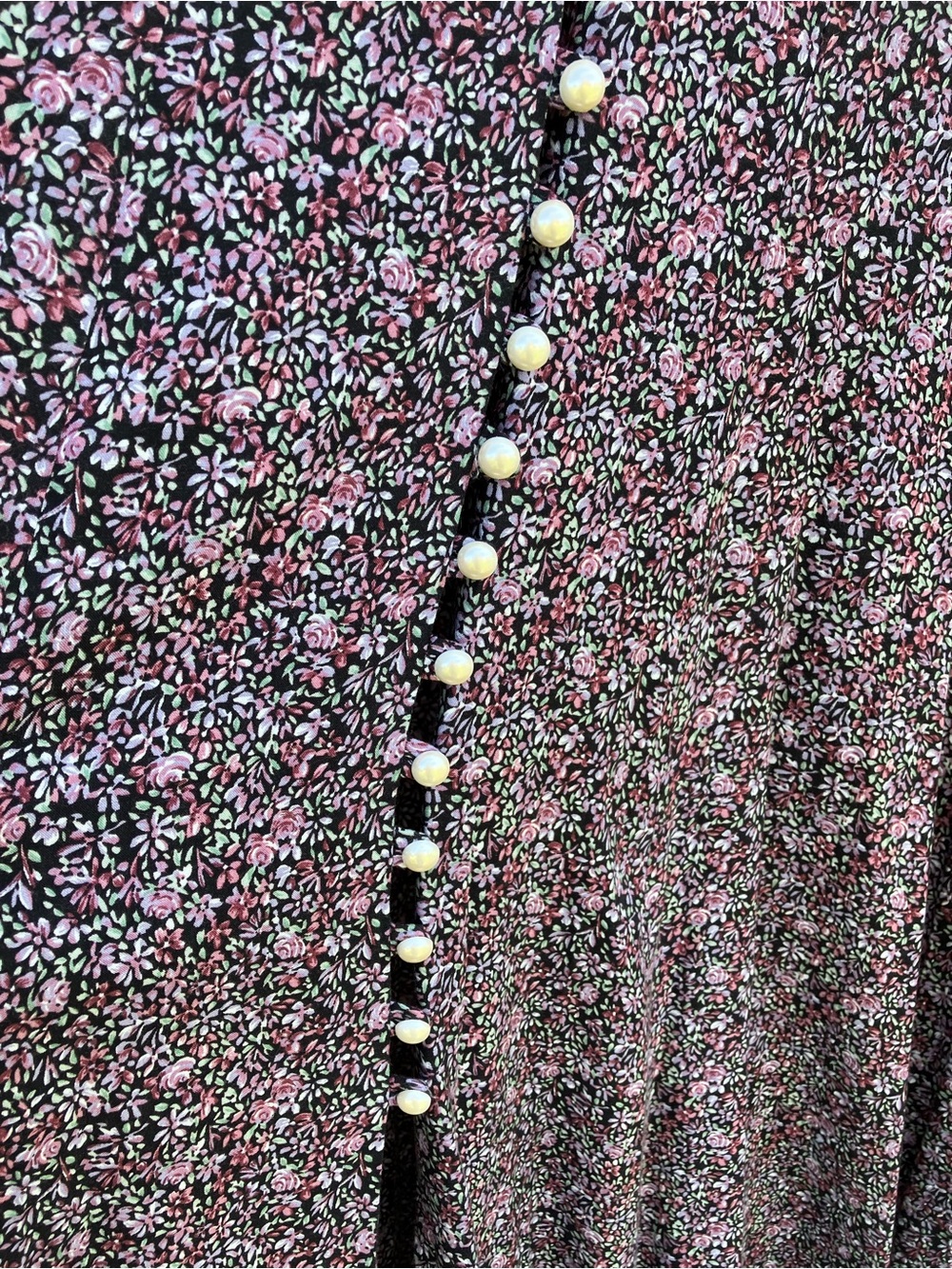 Paris Sport Club 90's Floral Button Front Maxi Dress Purple & Green Ditsy Floral - Picture 8 of 15